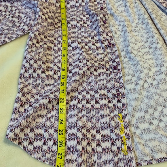 ROBERT GRAHAM 100% cotton size LG purple/white geometric print men’s shirt VGUC - Picture 11 of 12